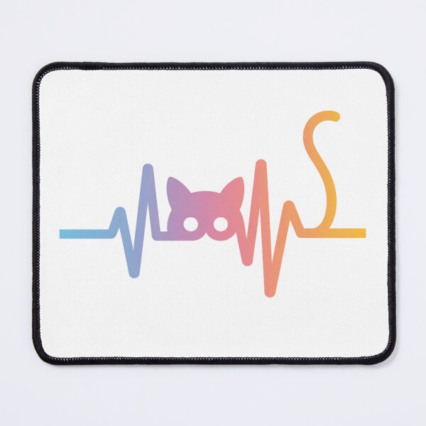 Item preview, Cat Heartbeat Minimalist Line Art With Gradient designed and sold by chattsuede.