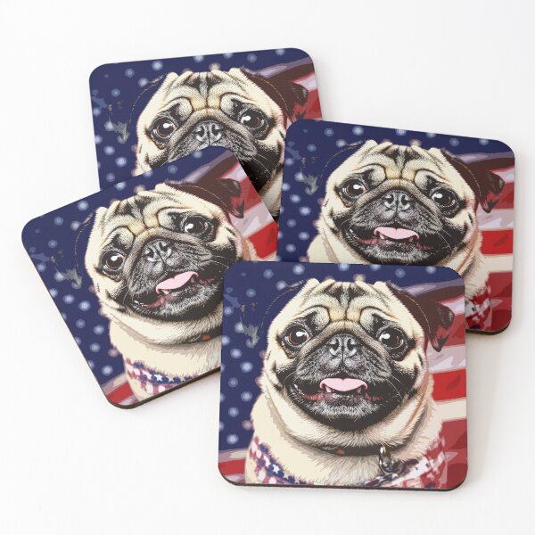 Item preview, Cute American Patriot Pug Dog designed and sold by PeasyEasy.