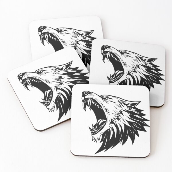 Item preview, Fenrir Wolf Line Art – Open Jaws Norse Beast Illustration designed and sold by Mythic Tide.