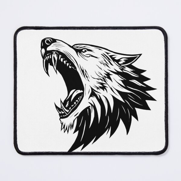 Item preview, Fenrir Wolf Line Art – Open Jaws Norse Beast Illustration designed and sold by Mythic Tide.
