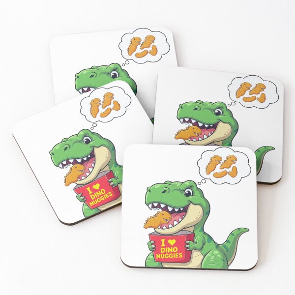 Item preview, I Love Dino Nuggies – Cute Dinosaur Eating Dino Nuggets designed and sold by DinoPrints-shop.