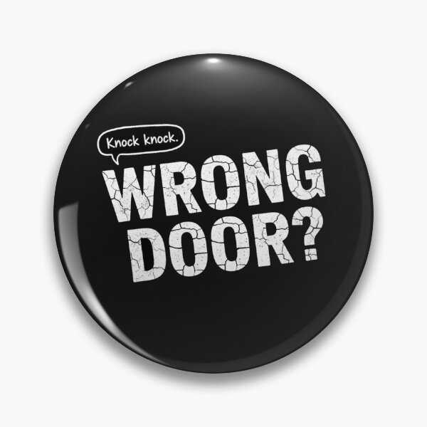Item preview, Knock Knock Wrong Door? Sarcastic Introvert Humor T-Shirt Design designed and sold by WittyHolidayPrints – Retro Meme Tees.