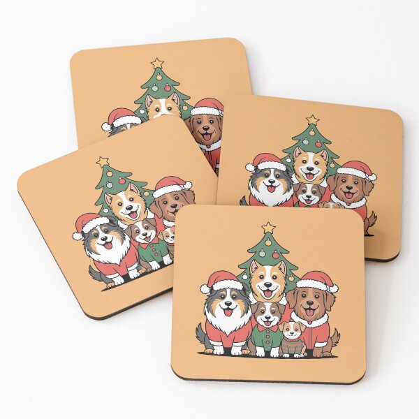 Item preview, Shetland Sheepdog Christmas – Festive Dog Group by the Tree designed and sold by WikaKowalczyk.