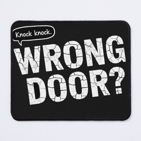 Item preview, Knock Knock Wrong Door? Sarcastic Introvert Humor T-Shirt Design designed and sold by WittyHolidayPrints – Retro Meme Tees.