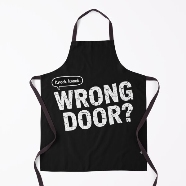 Item preview, Knock Knock Wrong Door? Sarcastic Introvert Humor T-Shirt Design designed and sold by WittyHolidayPrints – Retro Meme Tees.