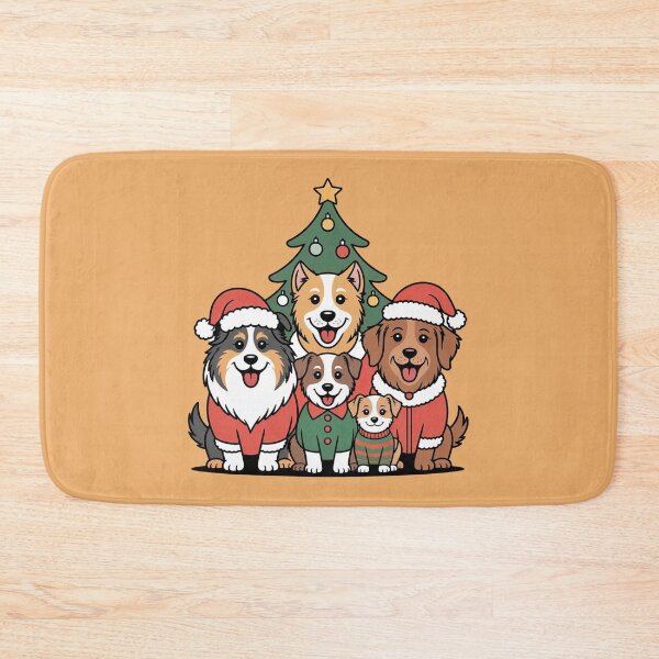 Item preview, Shetland Sheepdog Christmas – Festive Dog Group by the Tree designed and sold by WikaKowalczyk.