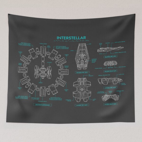 Item preview, Interstellar (Grey and Turquoise Blueprint) designed and sold by BGALAXY.