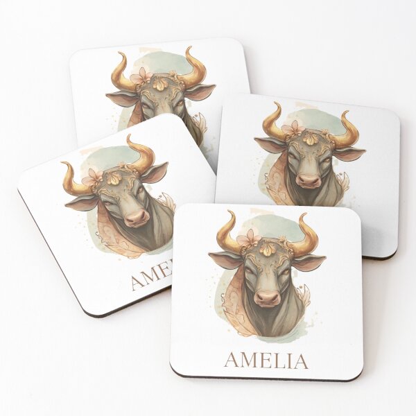 Item preview, Taurus Amelia Zodiac Portrait designed and sold by AlexLineArt.