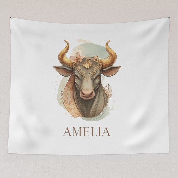 Item preview, Taurus Amelia Zodiac Portrait designed and sold by AlexLineArt.