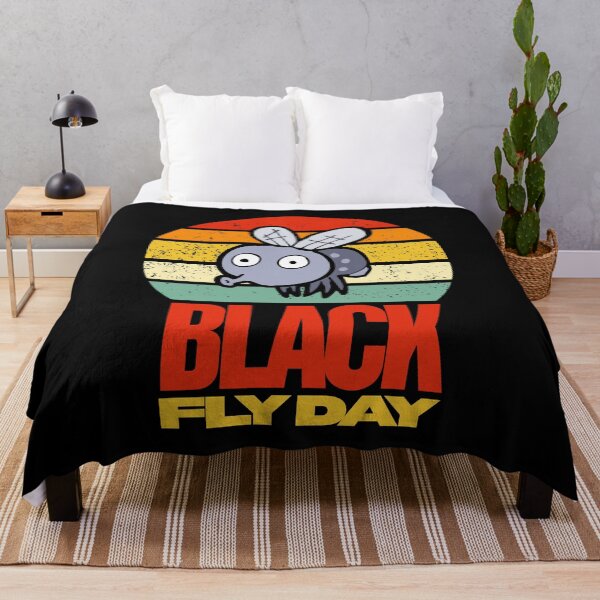 Item preview, Black Fly Day Retro Sunset Design designed and sold by CleanDecor.