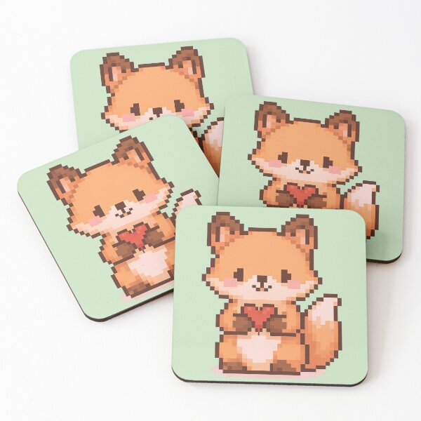 Item preview, Pastel Pixel Fox Holding Heart – Fox 1 – Picsell Buddies Pixel Edition designed and sold by BROHLine Studio.