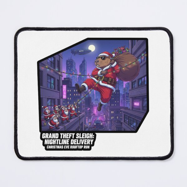 Item preview, Capybara Santa Rooftop Heist designed and sold by MiszungART.
