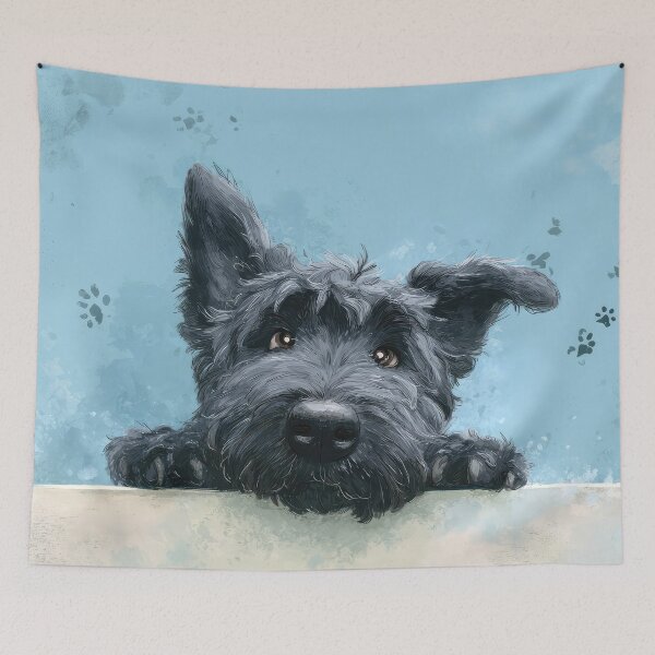 Item preview, Bouviers de Flandres Peeking over Wall 01 designed and sold by Elisabeth Lucas.