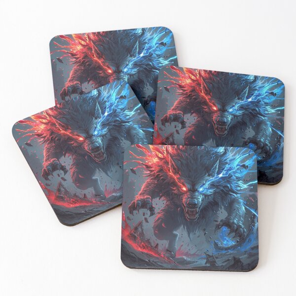 Item preview, Fenrir Unchained – Glowing Eyes Norse Wolf Artwork designed and sold by Mythic Tide.