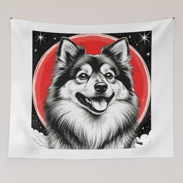 Item preview, Cosmic Pomeranian Dog in Red Circle. Spitz. designed and sold by PeasyEasy.
