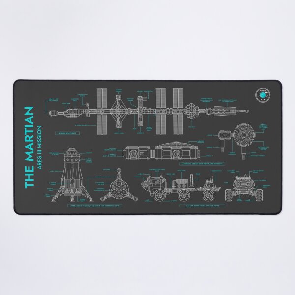 Item preview, The Martian - Ares Mission (Grey and Turquoise Blueprint) designed and sold by BGALAXY.