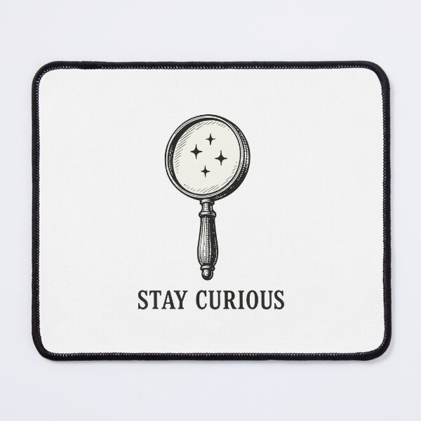 Item preview, Stay Curious – 1800s Scientific Illustration Magnifying Glass with Stars (Monochrome on White) designed and sold by DaEeX.