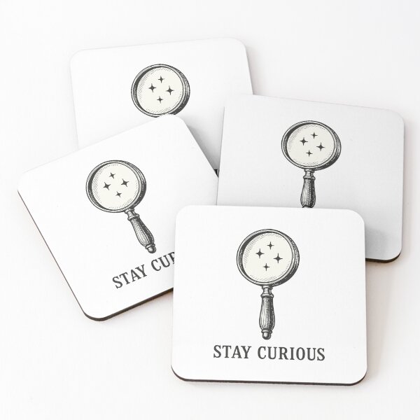 Item preview, Stay Curious – 1800s Scientific Illustration Magnifying Glass with Stars (Monochrome on White) designed and sold by DaEeX.