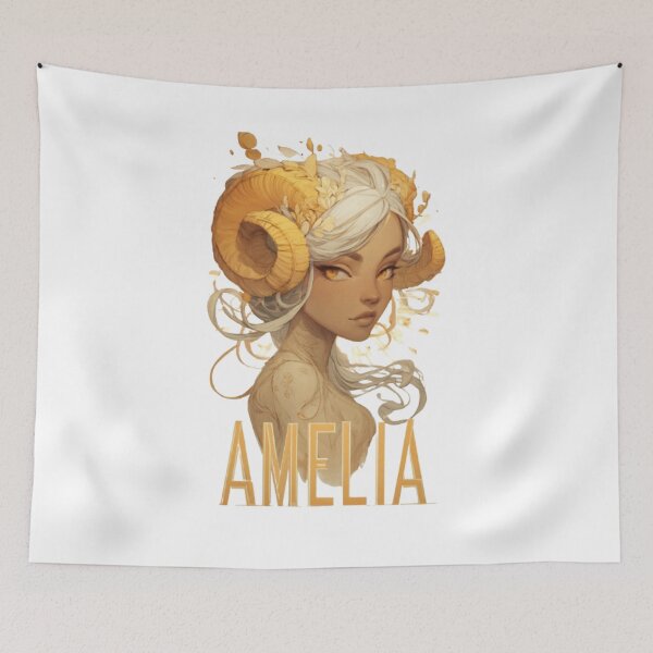 Item preview, Aries Amelia Zodiac Portrait designed and sold by AlexLineArt.