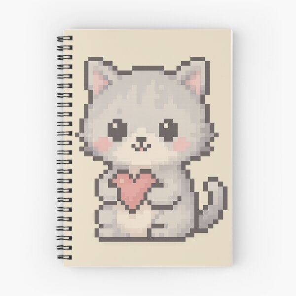 Item preview, Cute Pixel Kitty with Heart – Kitty 2 – Picsell Buddies Pixel Edition designed and sold by BROHLine Studio.