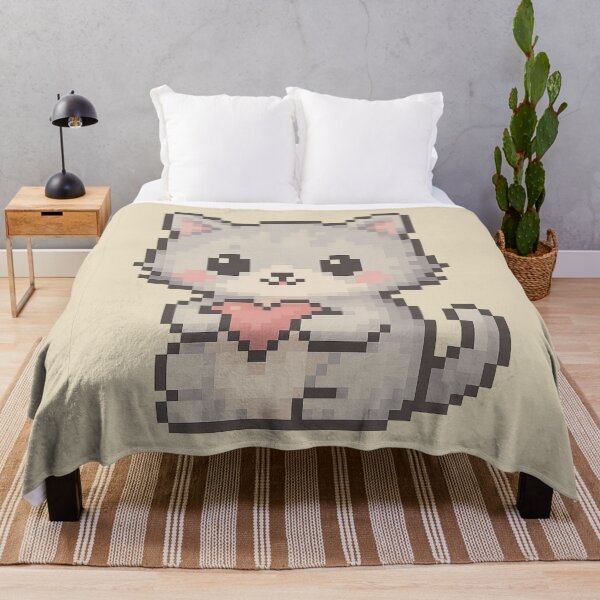 Item preview, Cute Pixel Kitty with Heart – Kitty 2 – Picsell Buddies Pixel Edition designed and sold by BROHLine Studio.