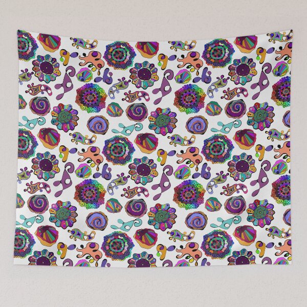 Item preview, Inky Circles Doodles Multicolor on White designed and sold by CheriesArt.