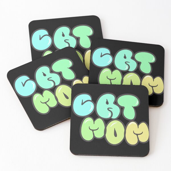 Item preview, Cute Bubble Letter “Cat Mom” Graphic Design designed and sold by MeowTouch Art.