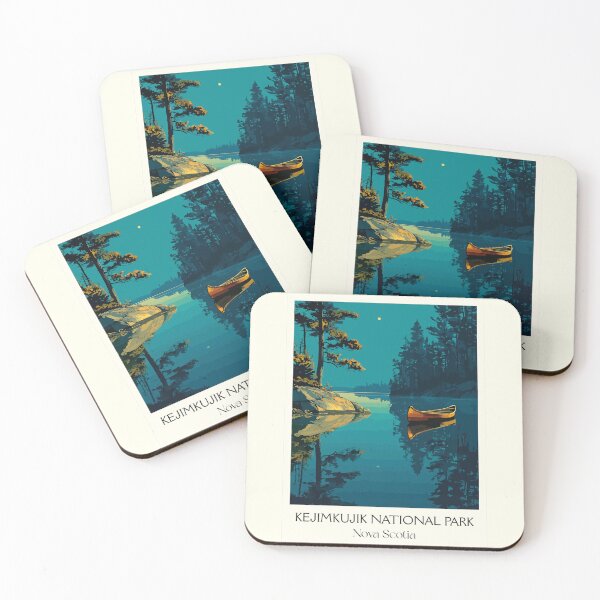 Item preview, Kejimkujik Park Nova Scotia | Lakeside Canoeing Art Print designed and sold by TuncGK.
