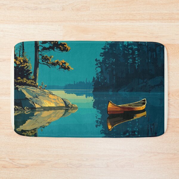 Item preview, Kejimkujik Park Nova Scotia | Lakeside Canoeing Art Print designed and sold by TuncGK.