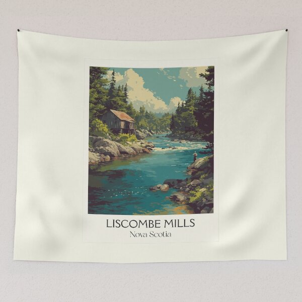 Item preview, Liscombe Mills Nova Scotia | Liscomb River Scenery Art designed and sold by TuncGK.