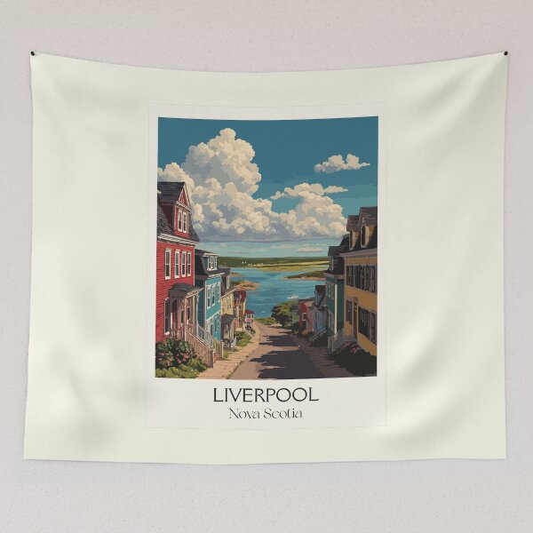 Item preview, Liverpool Nova Scotia | South Shore Historic Town Art Print designed and sold by TuncGK.