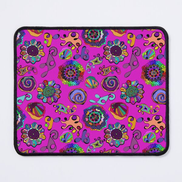 Item preview, Inky Circles Doodles Multicolor on Pink designed and sold by CheriesArt.