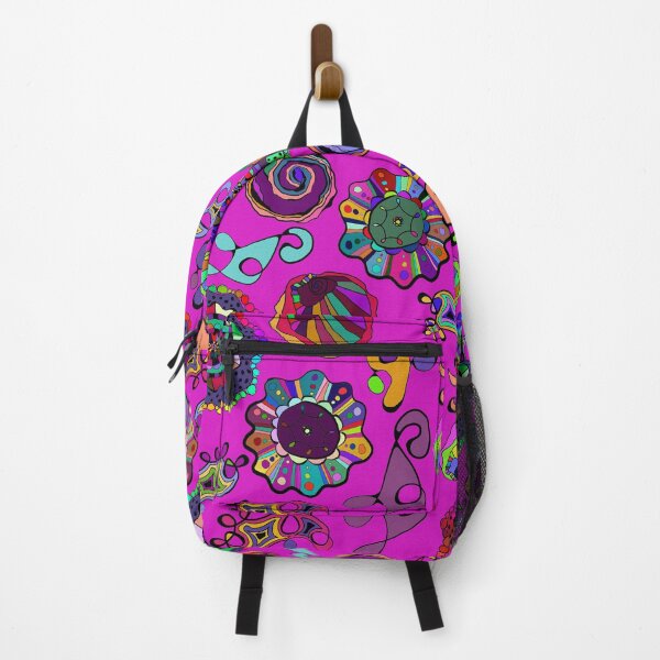 Item preview, Inky Circles Doodles Multicolor on Pink designed and sold by CheriesArt.