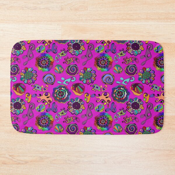 Item preview, Inky Circles Doodles Multicolor on Pink designed and sold by CheriesArt.