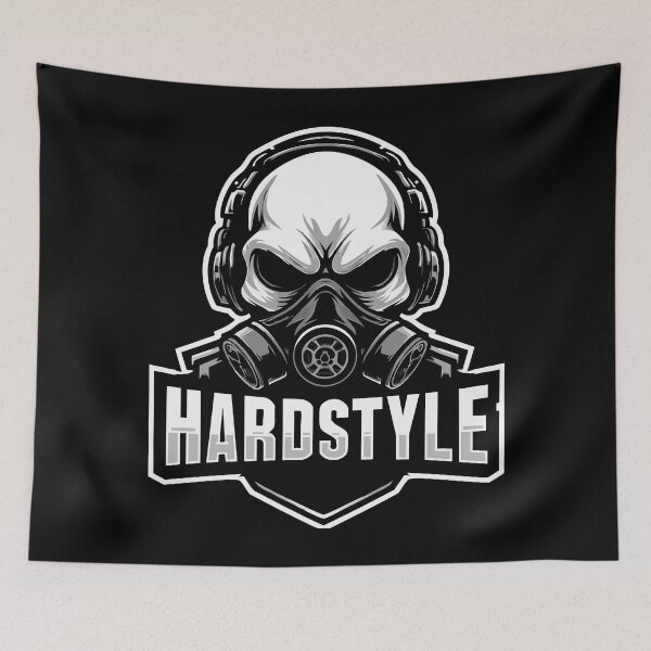 Item preview, Hardstyle Skull – bass power in a gas mask look designed and sold by drizzd.