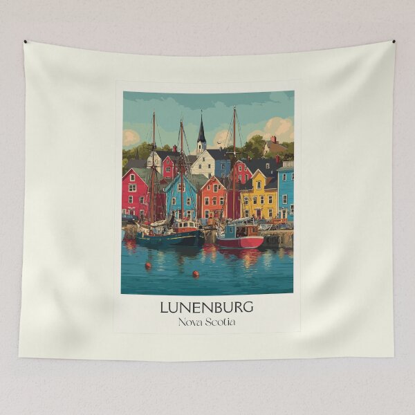Item preview, Lunenburg Nova Scotia | UNESCO World Heritage Waterfront Art designed and sold by TuncGK.