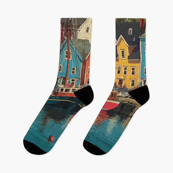 Item preview, Lunenburg Nova Scotia | UNESCO World Heritage Waterfront Art designed and sold by TuncGK.