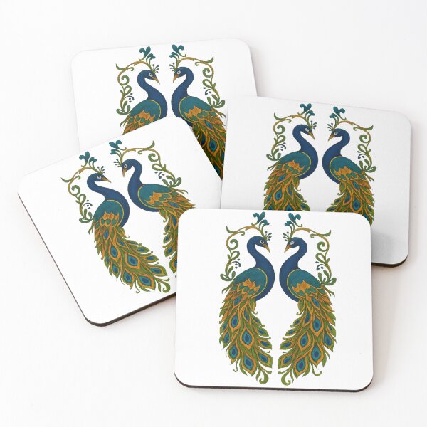 Item preview, Peacock Harmony: Traditional Assam Print with Facing peacock Motifs designed and sold by Haus Of K.