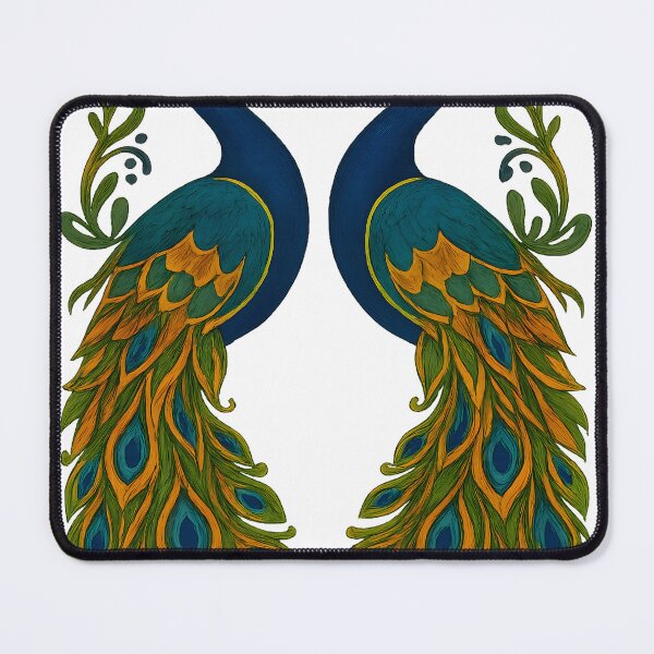 Item preview, Peacock Harmony: Traditional Assam Print with Facing peacock Motifs designed and sold by Haus Of K.