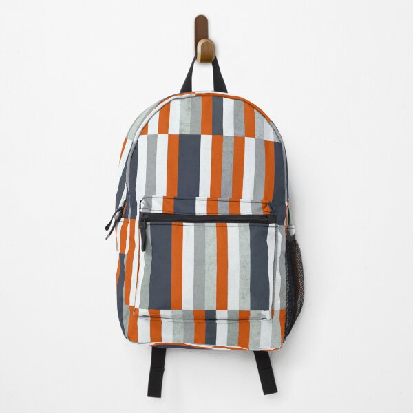 Item preview, Ocean Geometry - Modern Nautical Stripes in Orange Navy Gray designed and sold by Petra Lang.