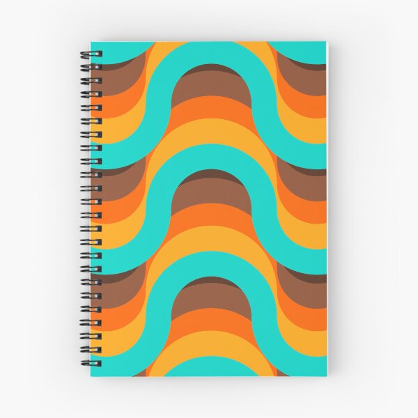 Item preview, Retro 1970s Turquoise, Yellow, Orange, Brown, Abstract Wavy Pattern designed and sold by RetroMaggie.