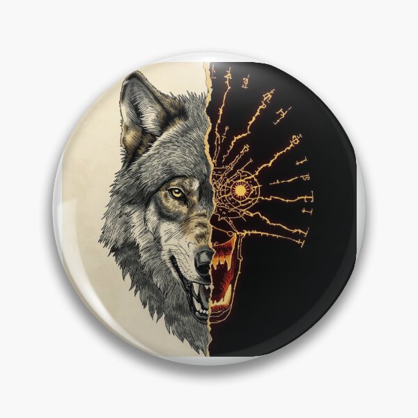 Item preview, Wolf and Ripped Runes – Viking Nordic Mythology Design designed and sold by Mythic Tide.