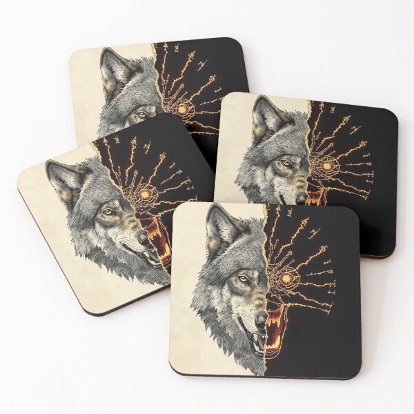 Item preview, Wolf and Ripped Runes – Viking Nordic Mythology Design designed and sold by Mythic Tide.