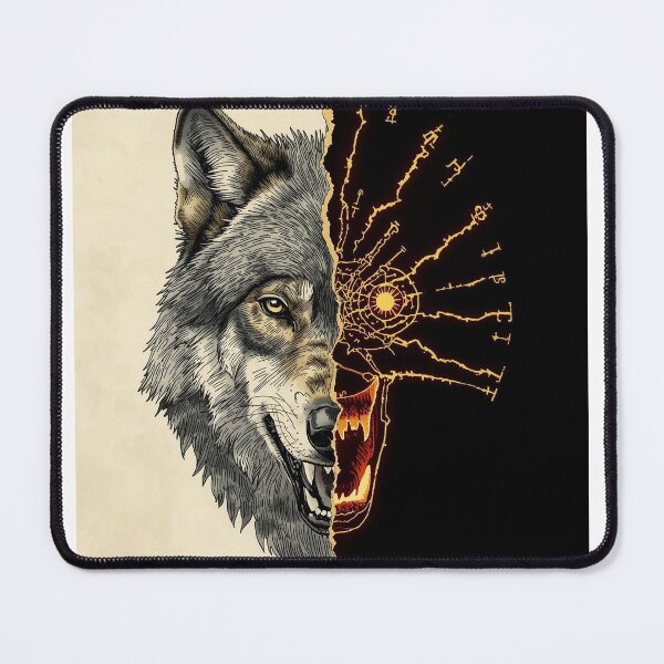Item preview, Wolf and Ripped Runes – Viking Nordic Mythology Design designed and sold by Mythic Tide.