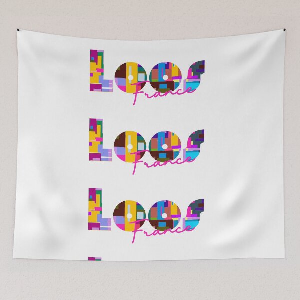 Item preview, Loos, France, Vibrant Abstract City Typography Art designed and sold by Wanderful-roads.