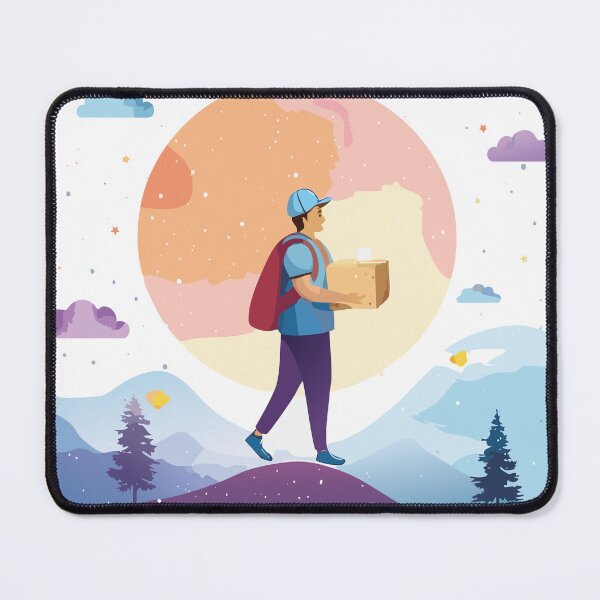 Item preview, Courier Walking at Sunset Landscape designed and sold by RitaStudio.