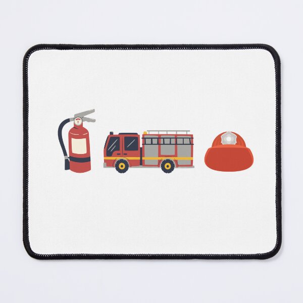 Item preview, Firefighter Icons Sticker – Extinguisher, Fire Engine, Helmet – Minimal Rescue Triptych designed and sold by MicroRoleClub.