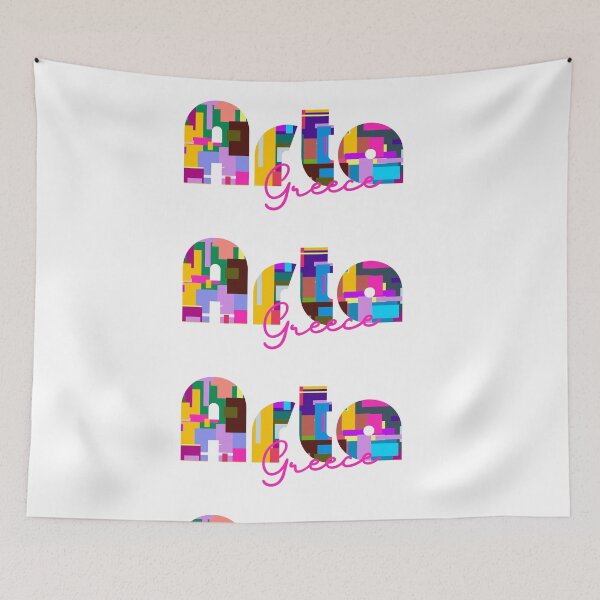 Item preview, Arta, Greece, Vibrant Abstract City Typography Art designed and sold by Wanderful-roads.