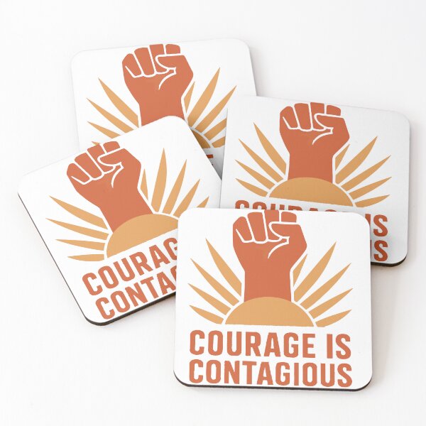 Item preview, Courage Is Contagious – Retro Propaganda-Style Positive Poster with Bold Shapes designed and sold by DaEeX.