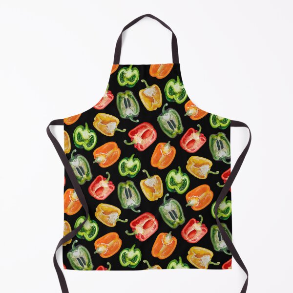 Item preview, Watercolor Bell Peppers on Black designed and sold by Brittany Lane Allen.